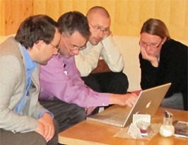 Left to right: Thomas Loerting, Mark D. Ediger, Markus Seidl and Katrin Winkel