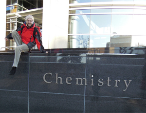 Markus in front of the Chemistry building at the University of Wisconsin-Madison