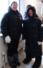 Marion and Katrin at the Institute of Low Temperature Science of the Hokkaido University