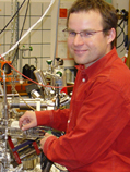 Thomas Loerting in the laboratory